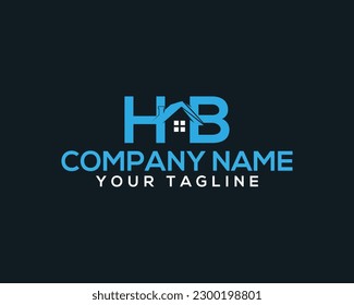 Abstract HB Letter Creative Home Shape Logo Design. Unique Real Estate, Property, Construction Business identity Vector Icon. 
