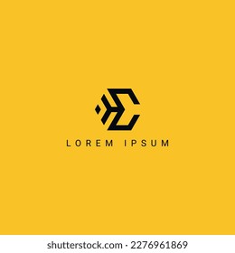 Abstract HC CH letter simple minimal style business logo design vector element.
