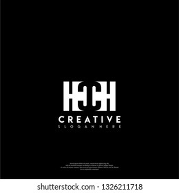 abstract HCCH logo letters design concept in shadow shape