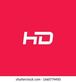 abstract hd logo, modern hd initials logo