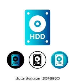 Abstract HDD Icon Set Flat Design