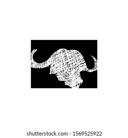 abstract head buffalo hand drawing illustration eps10