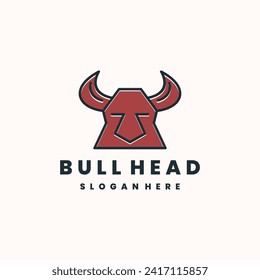 abstract head bull logo vector design
