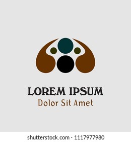 abstract head dog logo vector design