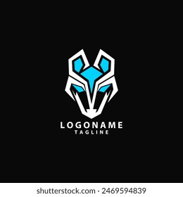 abstract head fox modern vector logo design