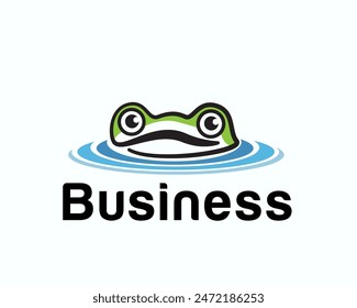 Abstrakter Kopffrosch aus Wasser Logo Design Vorlage Illustration Inspiration