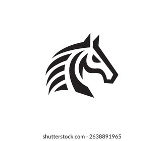 abstract head horse straight logo symbol design template illustration inspiration