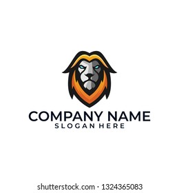 Abstract Head Lion Colorful Illustration Vector Template. Suitable for Creative Industry, Multimedia, entertainment, Educations, Shop, and any related business