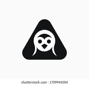 Abstract head penguin geek logo. Icon vector design strong, clear, editable and printable. Suitable for use in a wide range of new media templates.