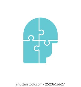 Abstract head puzzle icon. Vector illustration