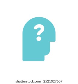 Icono de cabeza Abstractas y signo de interrogación. Ilustración vectorial