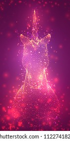 abstract head of a unicorn, vector magic animal. luminous points, a dream from childhood