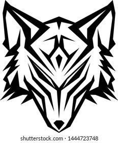 Abstract head wolf icon with color black on the white background. Geometric wolf icon trendy and modern symbol for graphic and web design. Vector illustration EPS.8 EPS.10