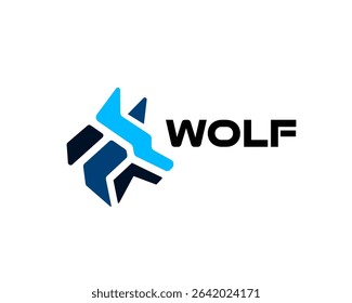 abstract head wolf logo design template illustration inspiration