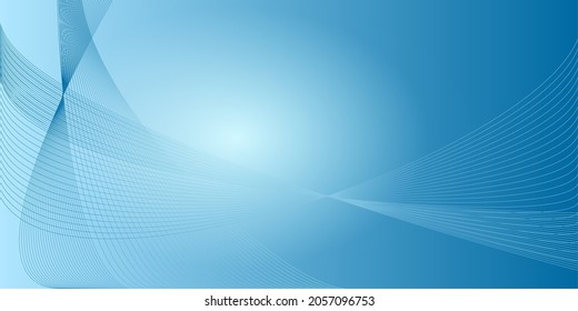Fondo de encabezado abstracto con rayas y gradientes en azul, ilustración vectorial