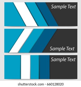 abstract header banner in blue horizontal business