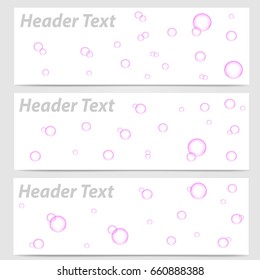 abstract header banner in pink color bubble water