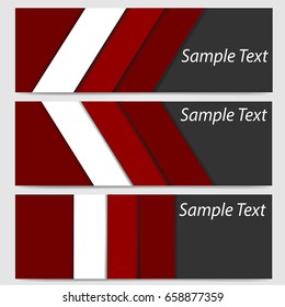 abstract header banner in red horizontal business