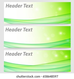 abstract header banner wave in green and white color geometric