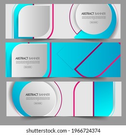 Abstract header blue gray shape vector design. Abstract swoosh background. Abstract corporate business banner web template, horizontal advertising.