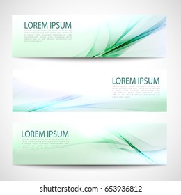 Abstract header blue green wave line white background vector design