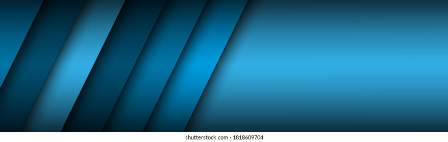 Abstract header with blue layers above each other. Modern design banner for your business. Vector illustration with oblique stripes and lines