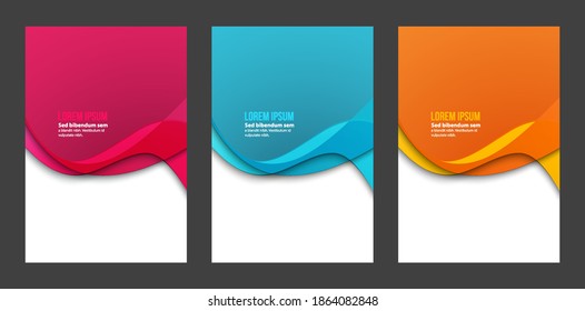 Abstract header blue pink orange wave vector design.