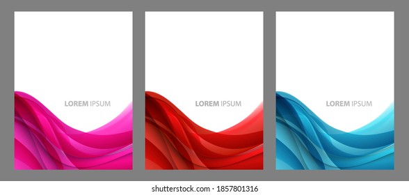 Abstract header blue pink red wave vector design.