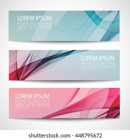 Abstract header blue pink wave white vector design. colorful background