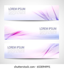 Abstract header blue purple wave line white background vector design