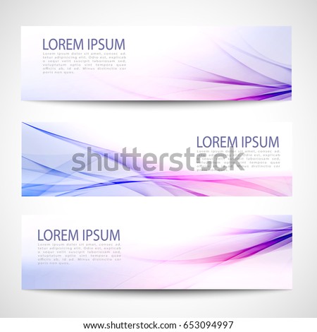 Abstract header blue purple wave line white background vector design