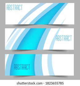 Abstract header blue shape vector design. Abstract corporate business banner web template, horizontal advertising.