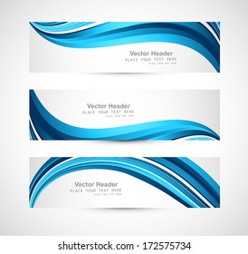 Headers Four Different Colorful Blue Wave Stock Vector (Royalty Free ...