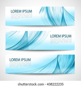 Abstract header blue wave blue line white vector design