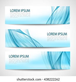 Abstract header blue wave blue line white vector design