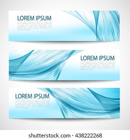 Abstract header blue wave blue line white vector design