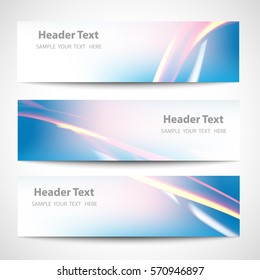Abstract header blue wave red line white blue background vector design