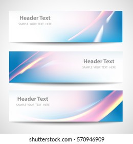 Abstract header blue wave red line white blue background vector design