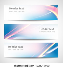 Abstract header blue wave red line white blue background vector design