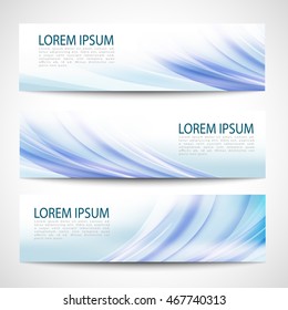 Abstract header blue wave smooth line white vector design