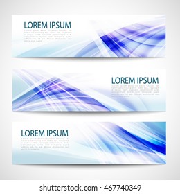 Abstract header blue wave smooth line white vector design