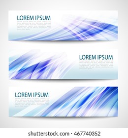 Abstract header blue wave smooth line white vector design