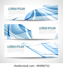 Abstract header blue wave smooth line white vector design