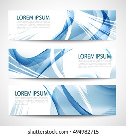 Abstract header blue wave smooth line white vector design