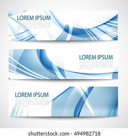 Abstract Header Blue Wave Smooth Line Stock Vector (Royalty Free ...