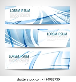 Abstract header blue wave smooth line white vector design