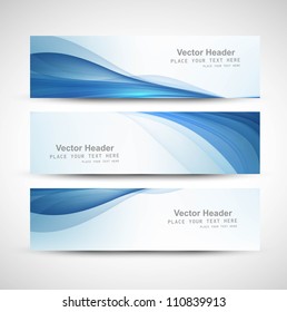 Abstract header blue wave whit vector design