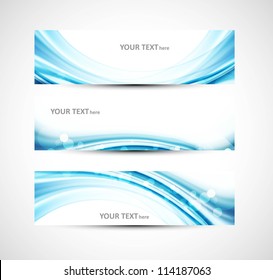 Abstract Header Blue Wave Whit Vector Background