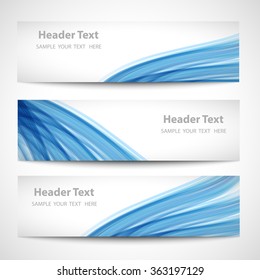 Abstract header blue wave white vector design