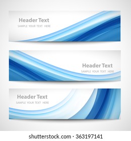Abstract header blue wave white vector design